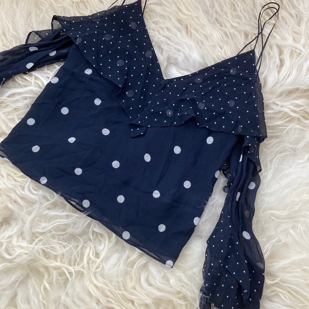 NICHOLAS Spot Print Spiral Sleeve Top - Picture 4 of 15